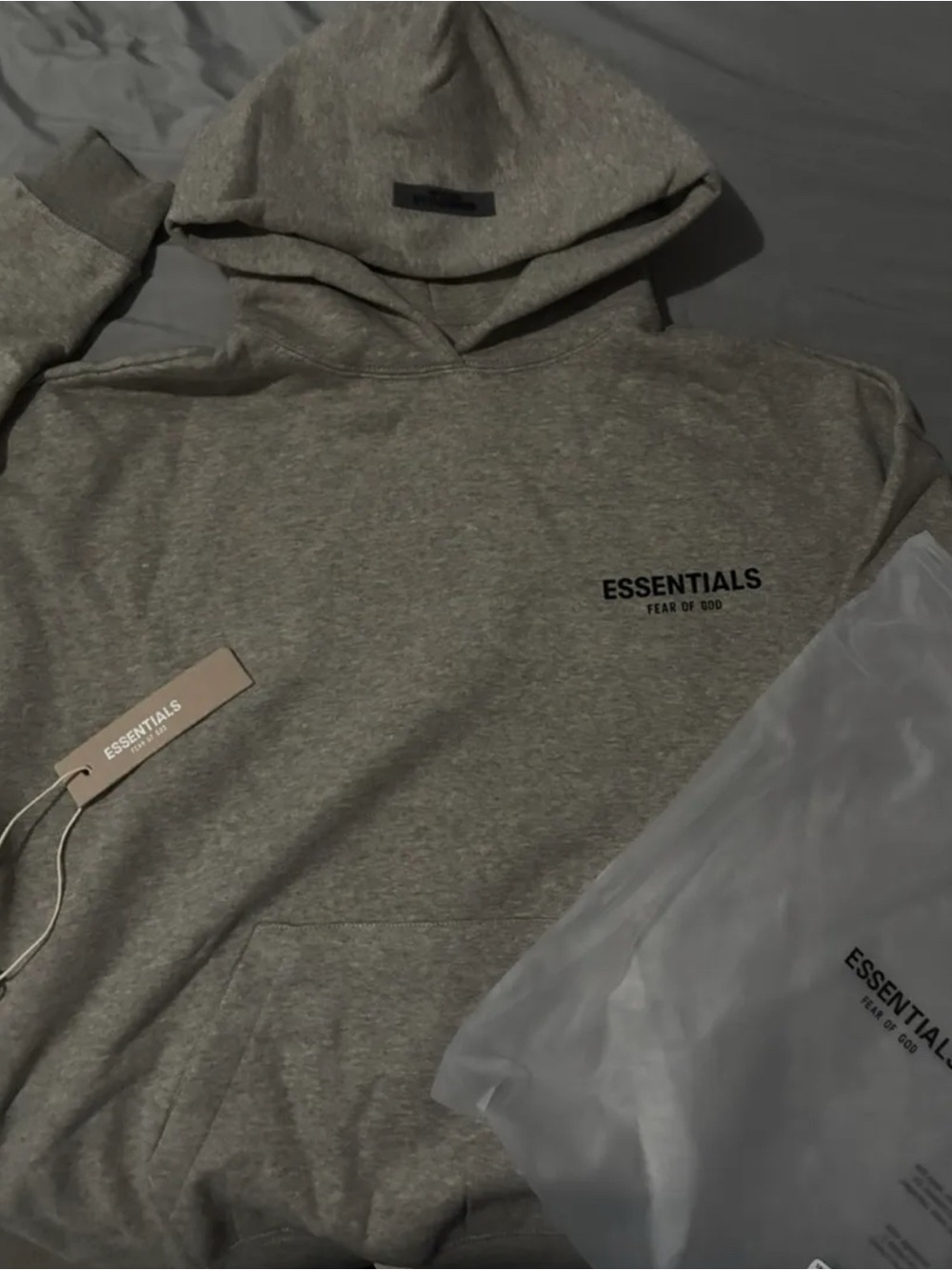 Fear of God Essentials Pullover Hoodie in Heather Gray